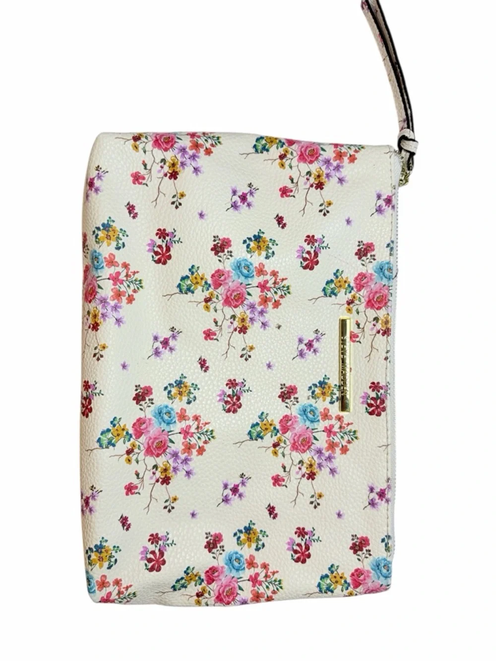 Steve Madden Cream Floral‎ Zipper Clutch Pouch Bag